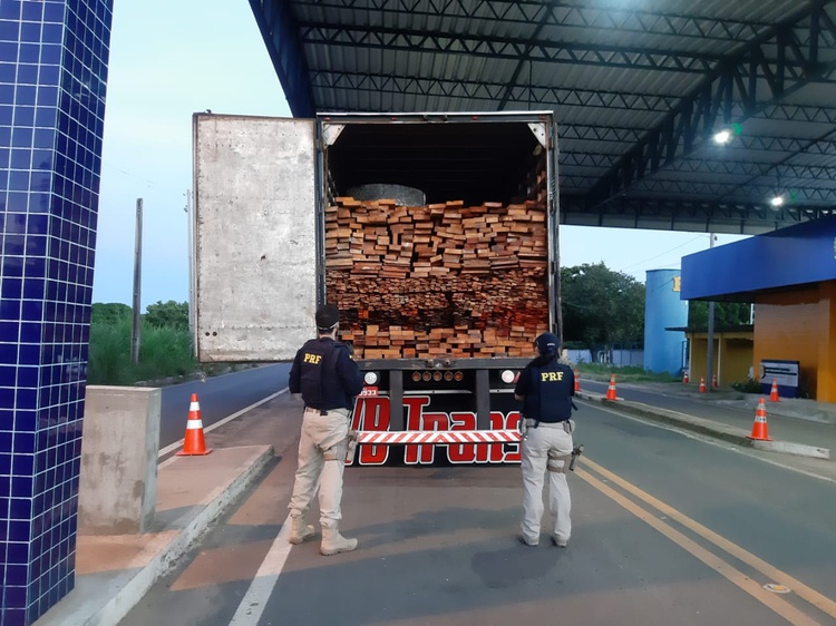 PRF apreende carga de madeira ilegal, que teria Pernambuco como destino.